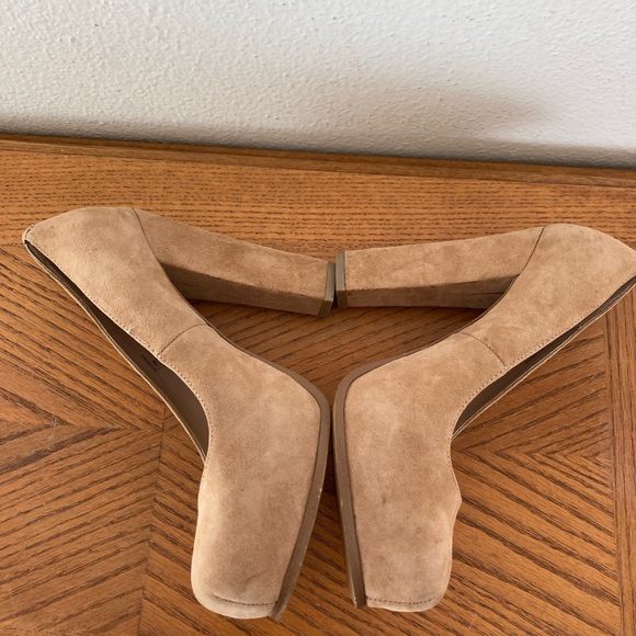 STEVE MADDEN Leather Pumps With Block Heels 7.5M - Picture 3 of 5